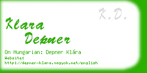 klara depner business card